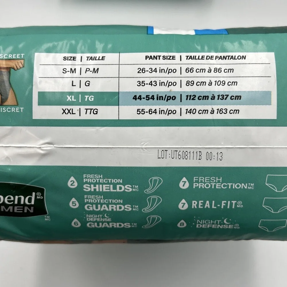 Depend XL TG Men Incontinence Underwear Disposable 30 CT Bundle (2 Packs of 15)